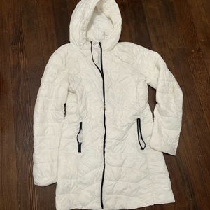 White Long Puff Coat